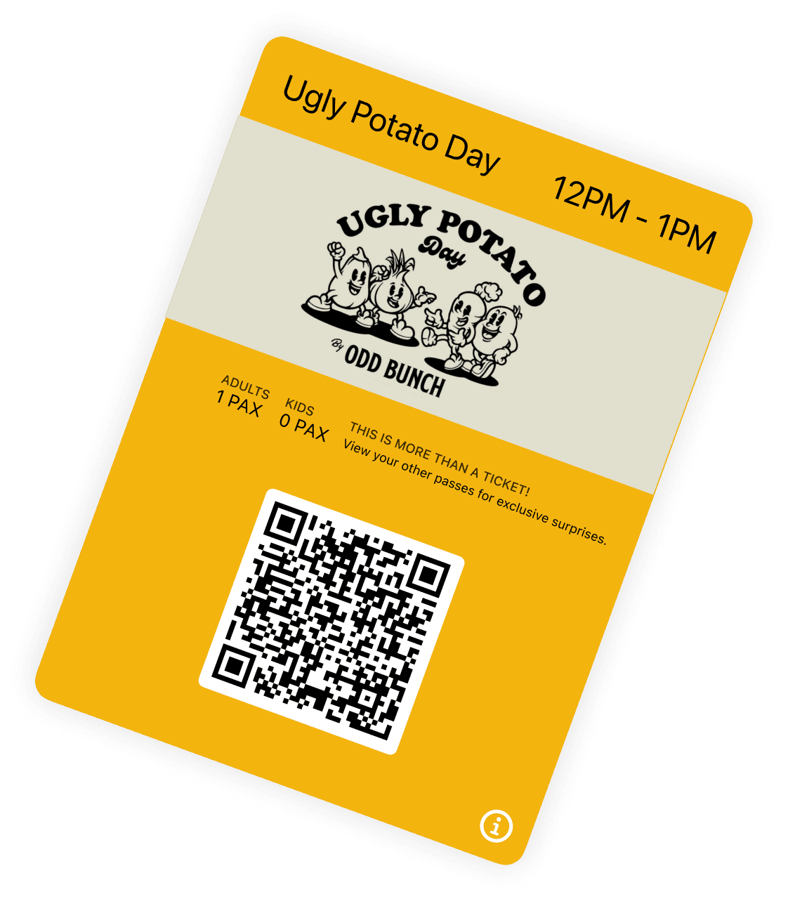 Ugly Potato Day event wallet pass